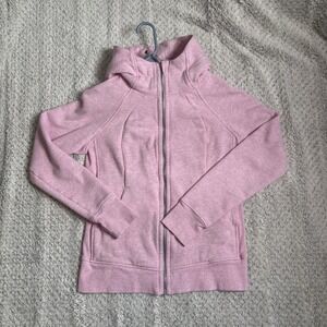 Lululemon Full Zip Hoodie Scuba Feather Pink sz 10 EUC